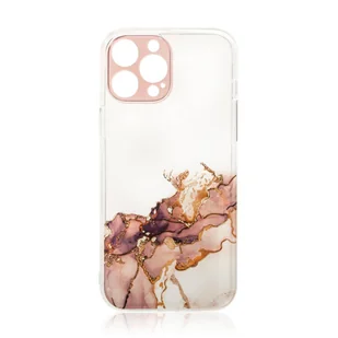 Marble Case etui do iPhone 12 Pro Max żelowy pokrowiec marmur brązowy - Etui i futerały do telefonów - miniaturka - grafika 1
