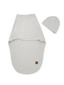 Śpiworki dla dzieci - Otulaczek do spania + czapeczka MimiNu Soft, LEO, 0-3 miesiące, INTERLOCK SZARY - miniaturka - grafika 1