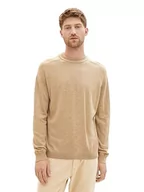 Swetry męskie - TOM TAILOR sweter męski, 32747 - Beach Sand Twotone Grindle, L - miniaturka - grafika 1