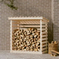 Akcesoria kominkowe - vidaXL Stojak na drewno opałowe, 108x73x108 cm, lite drewno sosnowe - miniaturka - grafika 1