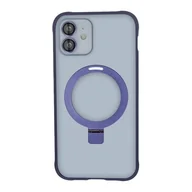 Etui i futerały do telefonów - Etui TECTO SHIELD Ring Secure Mag do Apple iPhone 12 Przezroczysto-fioletowy - miniaturka - grafika 1