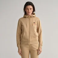 Bluzy damskie - Damska Bluza GANT ARCHIVE SHIELD FULL ZIP HOODIE 4204689.256 – Beżowy - miniaturka - grafika 1
