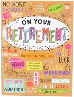 Nowoczesna duża karta emerytura - 30 x 23 cm - Piccadilly Greetings - Kartki okolicznościowe i zaproszenia - miniaturka - grafika 1