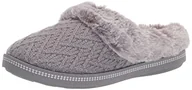 Kapcie damskie - Skechers Damskie przytulne ognisko – niezbędne w domu kapcie, Szary sweter dzianinowy Faux Fur, 41 EU - miniaturka - grafika 1