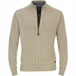 Sweter Męski Rozpinany (Beżowy) Bawełna Dzianina Cardigan Redmond XL - Swetry męskie - miniaturka - grafika 1