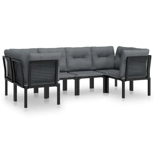 Modułowy zestaw wypoczynkowy do ogrodu czarny rattan PE 62 x 62 x 68 cm