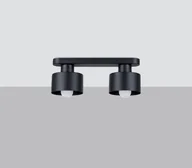 Lampy sufitowe - Sollux Savar SL.1130 plafon oprawa sufitowa 2x60W E27 czarny - miniaturka - grafika 1