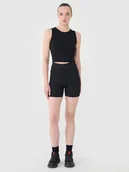 Spodenki damskie - 4F Legginsy krótkie dzianinowe damskie - czarne L - miniaturka - grafika 1