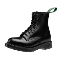 Botki męskie - glany SOLOVAIR - 8 EYE DERBY BOOT (BLACK HI-SHINE) S8-551-BK-G-42 - miniaturka - grafika 1
