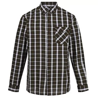Koszulki męskie - Regatta Męska koszulka z długim rękawem z tkaniny Coolweave z kieszeniami w kratkę na klatkę piersiową - grafika 1