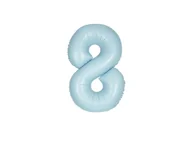 Balony i akcesoria - Balon foliowy cyfra 8 błękitny - 86 cm - 1 szt. - miniaturka - grafika 1