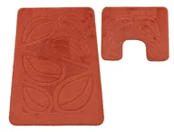 Dywaniki łazienkowe - Pomarańczowy nowoczesny zestaw chodników łazienkowych H1-H71 - miniaturka - grafika 1