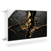 Dekoracje domu - Osłona Magnetyczna Grzejnika Czarny MARMUR Abstrakcja 3D 110cm x 60cm - miniaturka - grafika 1
