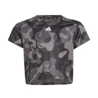 Odzież sportowa dziecięca - Koszulka Essentials AEROREADY Seasonal Print Crop Kids - miniaturka - grafika 1