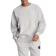 Bluzy męskie - Champion Męska bluza z okrągłym dekoltem, odwrócony splot, Oxford szary lewa klatka piersiowa C, 3XL - miniaturka - grafika 1