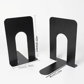 Inne - TEMU 2-pakowane polerowane metalowe żelazne podpórki do książek, prosty design czarny stojak na książki do biblioteki, studentów, organizacji biurka - miniaturka - grafika 1