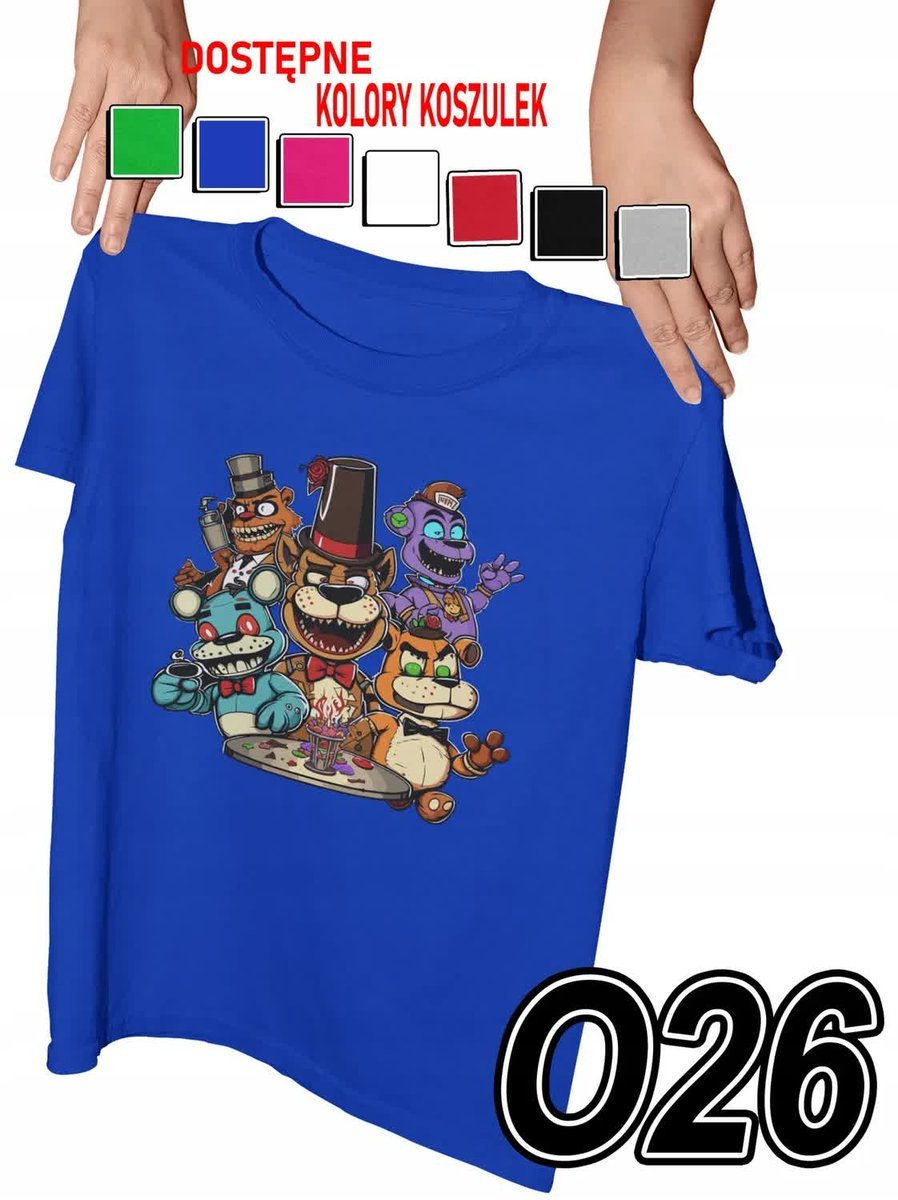 Koszulka Dziecięca Z Nadrukiem Znane Gry Fnaf 5 Nigts At Fredy - M 134-140