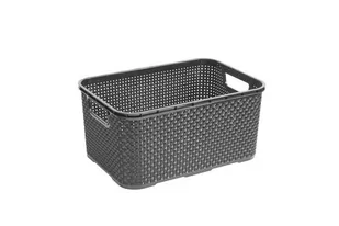 Koszyk z rattanu TADAR, antracytowy, 10 l - Pudła i pojemniki do przechowywania - miniaturka - grafika 1