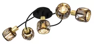 Lampy sufitowe - Globo Indiana 54357-5B plafon lampa sufitowa 5x40W E14 czarny/złoty - miniaturka - grafika 1