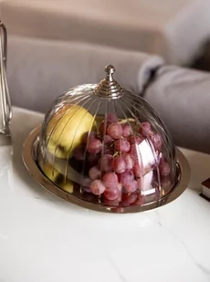 PATERA srebrna z niklu ze szklaną osłonką klasyczna - Tace i patery - miniaturka - grafika 1
