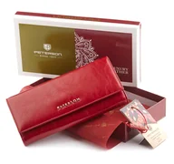 Portfele - PETERSON skórzany portfel damski PL467R RFID PL467R - miniaturka - grafika 1