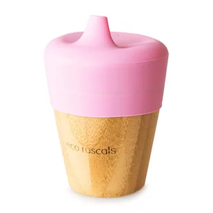 Ecorascals, Kubek bambusowy z silikonową nakładką, Różowy, 190 ml - Kubki dla dzieci - miniaturka - grafika 1