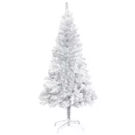 Choinki - vidaXL Lumarko Sztuczna choinka ze stojakiem, srebrna, 120 cm, PET 329187 - miniaturka - grafika 1