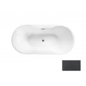 Wanny - Besco WA-160-NGR NAVIA GLAM GRAFITOWA Wanna wolnostojąca syfon z przelewem chrom 160x80 - miniaturka - grafika 1