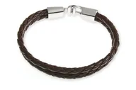 Bransolety męskie - Bransoletka Męska ~ 2 X Rzemyk Brązowy - miniaturka - grafika 1