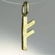 Wisiorki - Sotis Runa Fehu Ag925 + Au 24kar, 0,9g - miniaturka - grafika 1