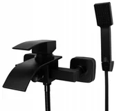 Baterie wannowe i prysznicowe - Elva czarna bateria wannowa wodospad kaskada kran - miniaturka - grafika 1