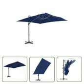 Parasole ogrodowe - The Living Store Parasol wiszący z aluminiowym słupkiem - 3x3 m - niebieski - Parasol Wiszący - miniaturka - grafika 1