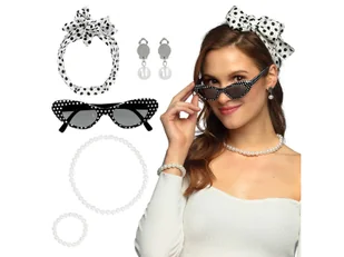 Zestaw retro Pin-up - 6 szt. - Dodatki do strojów karnawałowych - miniaturka - grafika 1