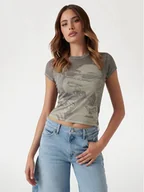 Koszulki i topy damskie - Guess T-Shirt W5YI36 KBYH0 Zielony Regular Fit - miniaturka - grafika 1