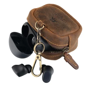 Skórzane etui na słuchawki Visconti RB-115 - brązowe - Etui na dokumenty i karty - miniaturka - grafika 1