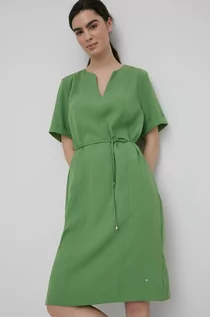 Sukienki - Mos Mosh Mos Mosh sukienka kolor zielony mini prosta - grafika 1