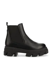 Steve Madden sztyblety skórzane Mixture damskie kolor czarny na płaskim obcasie - Botki damskie - miniaturka - grafika 1