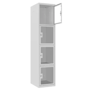 Szafka metalowa MSUS 414 z drzwiami z pleksy otwierana za pomocą klucza - Akcesoria BHP - miniaturka - grafika 1