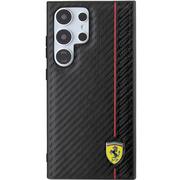 Etui i futerały do telefonów - Ferrari FEHCS24LN3DUR S24 Ultra S928 czarny/black hardcase Carbon Printed Line - miniaturka - grafika 1