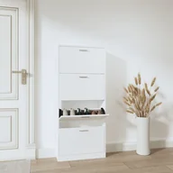Szafki na buty - Lumarko Szafka na buty, biały, 59x17x150 cm, materiał drewnopochodny - miniaturka - grafika 1