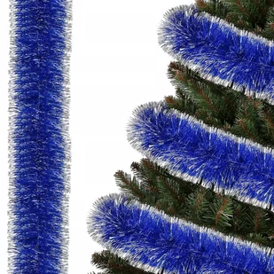 Springos Łańcuch choinkowy 6m granatowo-srebrny girlanda na choinkę, średnica 10cm CA0932 - Ozdoby bożonarodzeniowe - miniaturka - grafika 1