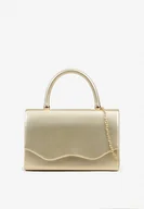 Torebki damskie - Złota Prostokątna Torebka Kopertówka z Rączką i Klapą Zariene - miniaturka - grafika 1