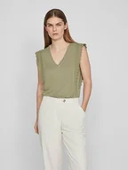 Koszulki i topy damskie - Vila Top w kolorze zielonym - miniaturka - grafika 1