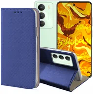 Etui i futerały do telefonów - ETUI Z KLAPKĄ DO REALME 14X 5G / C75 GRANATOWE ZAMYKANE MAGNETYCZNE KABURA - miniaturka - grafika 1