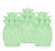 Świece - Świeczki ozdobne zestaw świec ananas 3 szt zielone - miniaturka - grafika 1