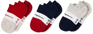Champion Unisex – dziecięce i młodzieżowe krótkie skarpety, Multicolore (Rosso/Blu Marino/Grigio Melange Chiaro), 27-30 EU (9-11.5 Kids UK) - Skarpetki damskie - miniaturka - grafika 1