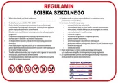 Akcesoria BHP - REGULAMIN BOISKA SZKOLNEGO - 500X350 DUŻA TABLICA PŁYTA PCV wodoodporna LIBRES POLSKA SP - miniaturka - grafika 1