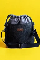 Torebki damskie - Szaro-czarna listonoszka z kominem - miniaturka - grafika 1