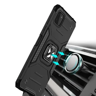 Wozinsky Ring Armor pancerne hybrydowe etui pokrowiec + magnetyczny uchwyt Samsung Galaxy A22 4G czarny - Etui i futerały do telefonów - miniaturka - grafika 6