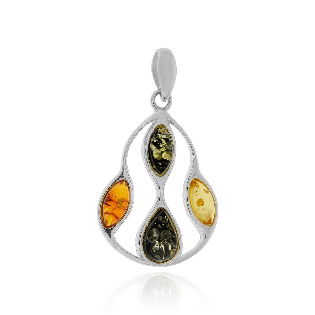 Srebrna zawieszka wisiorek z bursztynem pr. 925